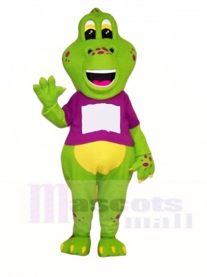 Green Dinosaur with Yellow Belly Mascot Costumes 