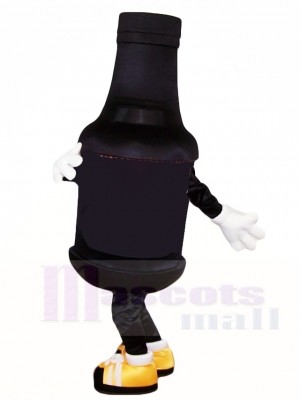 Black Beer Bottle Mascot Costumes Drink