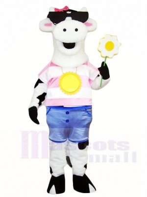 White Cow with Sunglasses Mascot Costumes Farm Animal