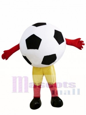 Black Ball Football Mascot Costumes with Yellow Shorts