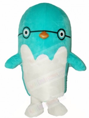 Blue Bird Penguin with Glasses Mascot Costumes Animal