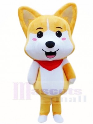 Cute Tan Husky Shiba Inu Lucky Dog Akita Mascot Costumes Animal