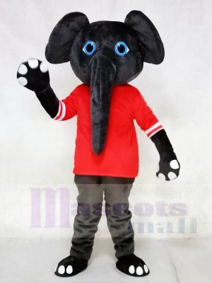 Gray Elephant in Red Shirt Mascot Costumes Animal