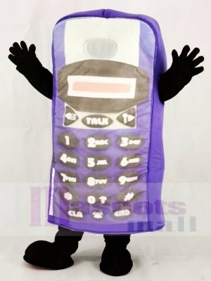 Purple Cell Phone Mascot Costumes 
