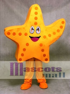 Cute Orange Starfish Mascot Costume Ocean