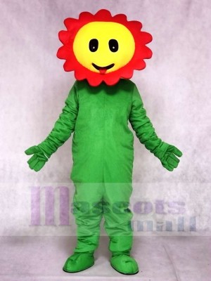 Red Giggling Sun Flower Mascot Costumes Plant