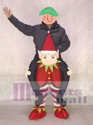 Carry Me Ride on Red Elf Piggyback Elf Mascot Costume