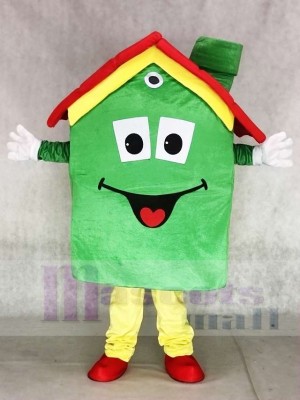 Real Estate Agency Green Housing House Mortgage Mascot Costumes 