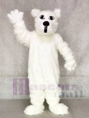 Cute Hairy White Scottie Dog Mascot Costumes Animal