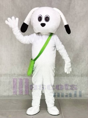 Green Bag White Dog Mascot Costumes Animal