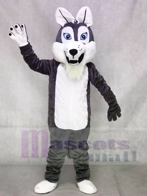 Grey Gray Long-haired Wolf Mascot Costumes Animal