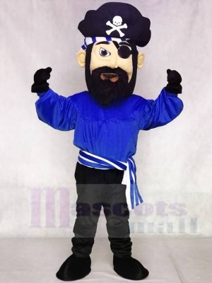 Dark Blue Pirate Mascot Costumes People