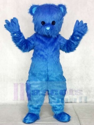 Cute Blue Fluffy Bear Mascot Costumes Animal