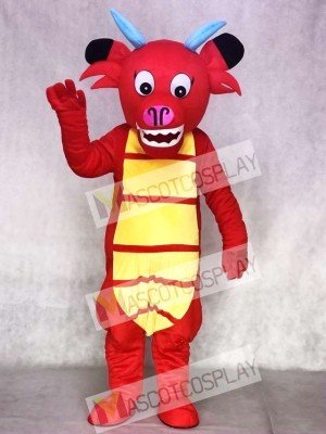 Red Dragon Mushu Dinosaur Mascot Costume Animal