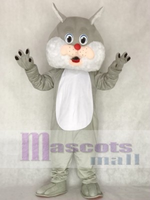 Grey Wirey Wildcat Mascot Costume Animal