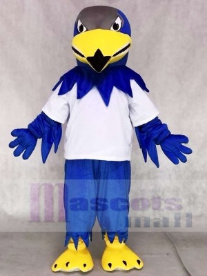 White Sport Shirt Blue Falcon Eagle Mascot Costumes Animal