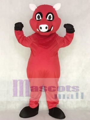 Red Razorback Feral Pig Hog Wild Boar Mascot Costume Animal
