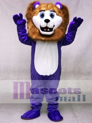 Custom Color Purple Cute Andy Lion Mascot Costumes Animal