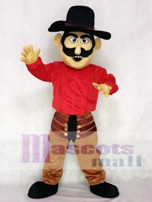 Cowboy with a Black Hat Mascot Costume