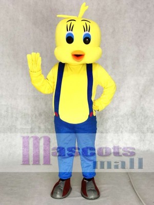 Tweety Looney Tunes Yellow Bird Mascot Costumes with Blue Overalls