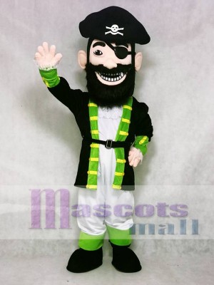 Custom Color Redbeard Pirate Green Cuffs Mascot Costume