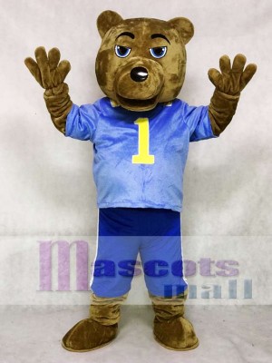 Dark Brown Bear Mascot Costume with Vest and Shorts