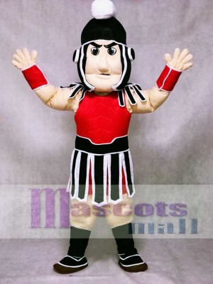 Red and Black Spartan Trojan Knight Sparty Mascot Costume People