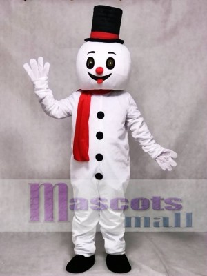 Christmas Xmas Snow Man With Hat Mascot Costume