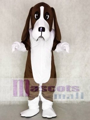 Cute Brown Basset Hound Dog Mascot Costume