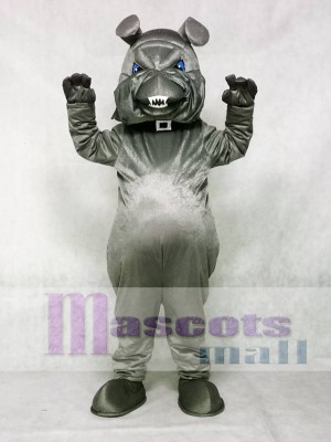 Cute Grey Bully Bulldog Dog Mascot Costume Animal