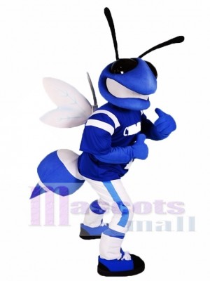 Blue and White Bee Mascot Costumes Insect