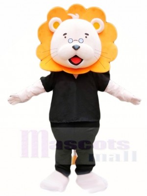 Orange Mane Black Shirt Lion Mascot Costumes Animal 