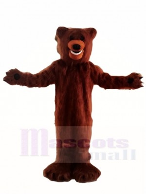 Hairy Brown Bear Mascot Costumes Animal 