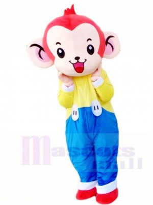 Monkey in Blue Overalls Mascot Costumes Animal 
