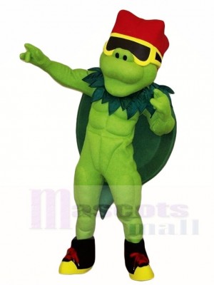 Sea Turtle Tortoise Mascot Costumes with Red Hat Ocean Animal