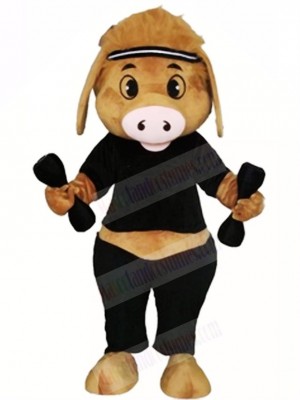 Pig with Dumbbell Mascot Costumes Animal 