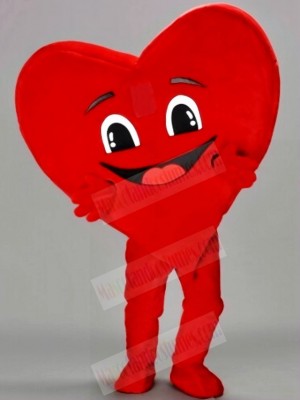 Happy Red Heart Mascot Costumes