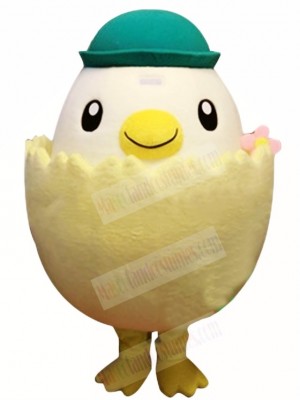 Green Hat Chick In Egg Mascot Costumes Poultry