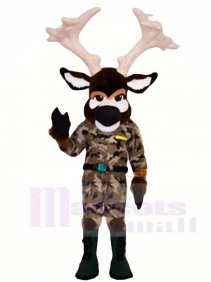 Moose in Battle Fatigues Mascot Costumes Animal