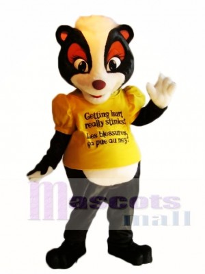 Yellow Shirt Stella the Safety Skunk Mascot Costumes Animal