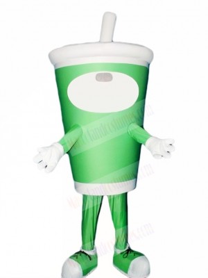 Green Coffee Cup Bottle Mascot Costumes Drink