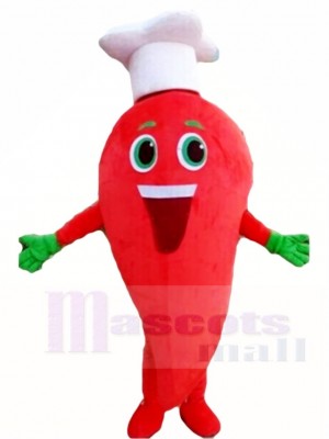Red Chili Pepper Cook Mascot Costumes Vegetable Plant 