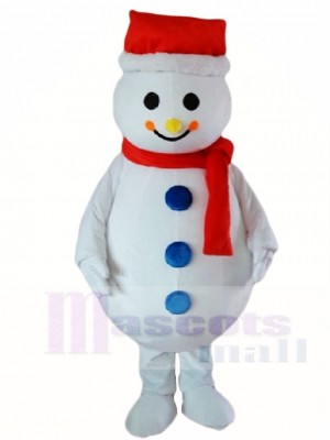 Snowman Mascot Costumes with Red Hat Christmas Xmas