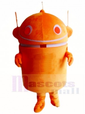 Orange Android Robot Mascot Costumes Cartoon