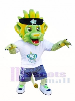 Cute Light Green Lion Mascot Costumes Animal