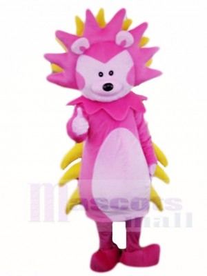 Pink and Yellow Hedgehog Mascot Costumes Animal