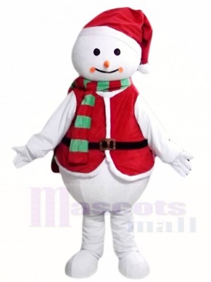 Snowman Mascot Costumes with Hat Christmas Xmas