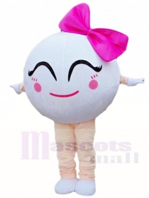 Golf Ball with Bowknot Mascot Costumes Sport