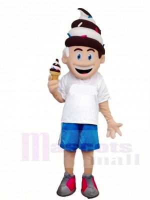 Chocalate and Vanilla Ice Cream Boy Mascot Costumes People