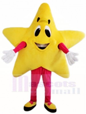 Yellow Twinkle Star Mascot Costumes Christmas Xmas
